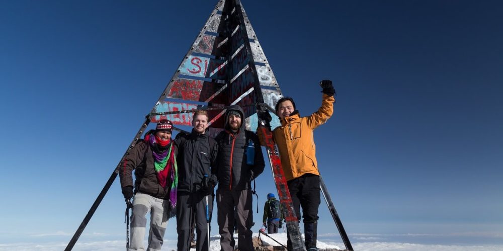 people at the summit of toubkal