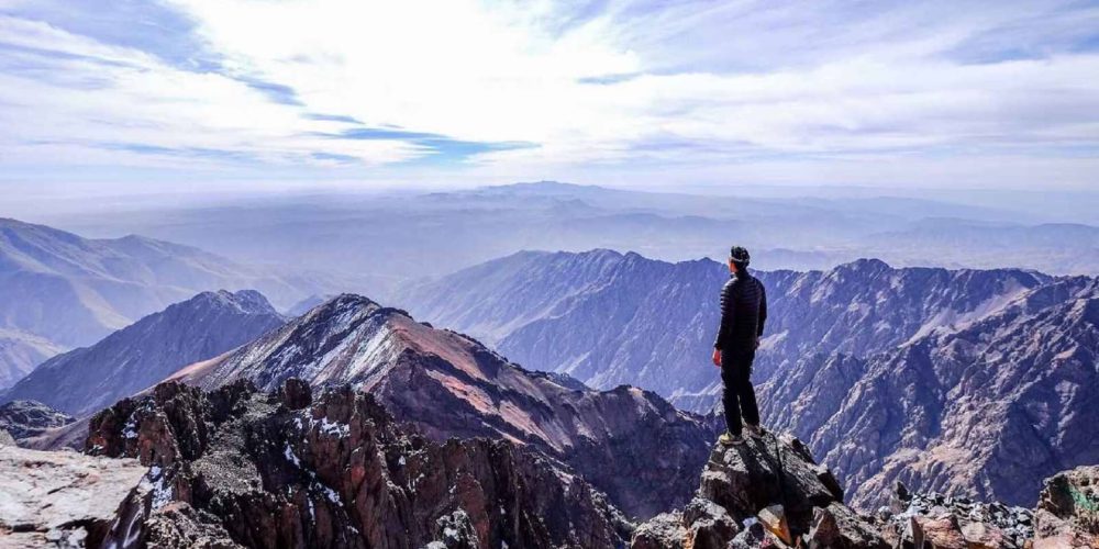 view from the summit of mt toubkal